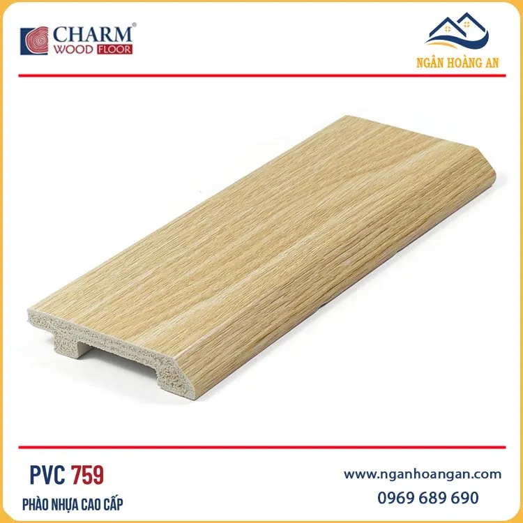 Len Chân Tường Nhựa PVC Giả Gỗ Charmwood PVC759 Cao 75mm