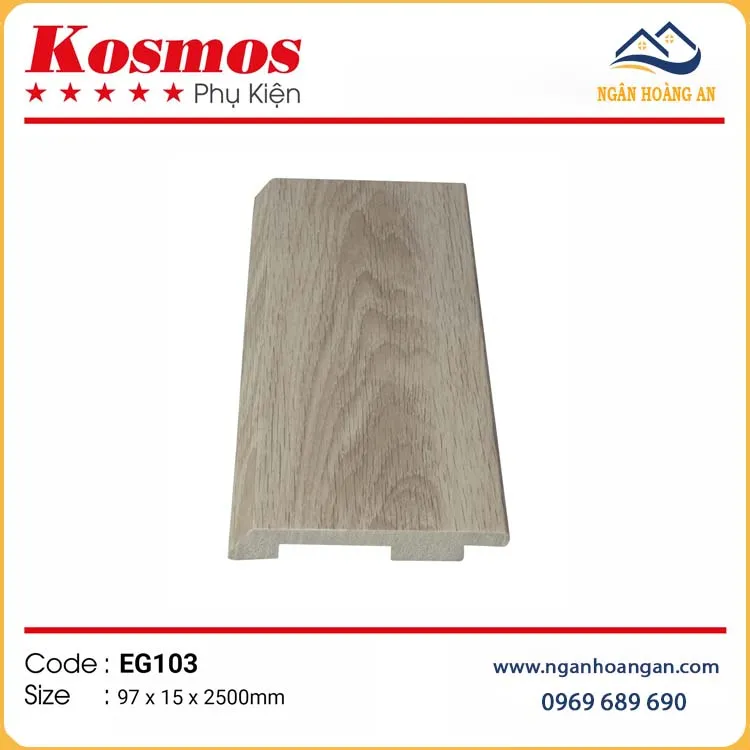 Len Chân Tường Nhựa PVC Giả Gỗ Kosmso EG103 Cao 97mm