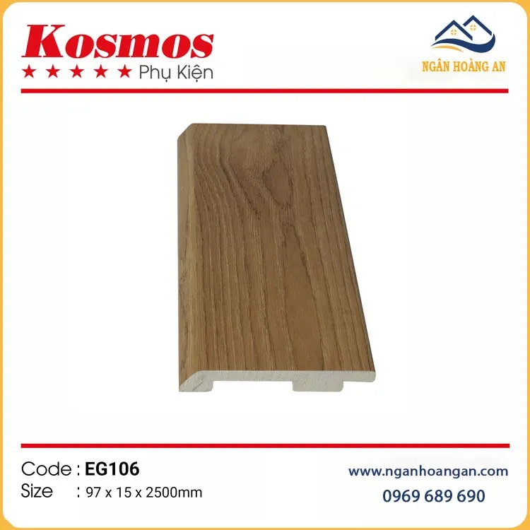 Len Chân Tường Nhựa PVC Giả Gỗ Kosmos EG106 Cao 97mm