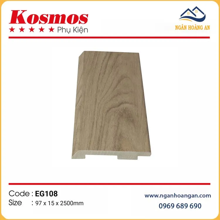 Len Chân Tường Nhựa PVC Giả Gỗ Kosmos EG108 Cao 97mm