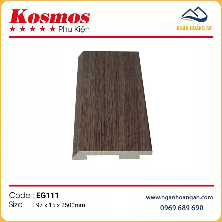 Len Chân Tường Nhựa PVC Giả Gỗ Kosmos EG111 Cao 97mm