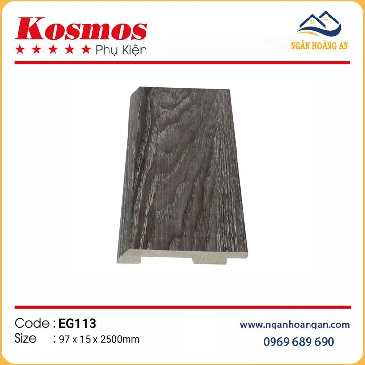 Len Chân Tường Nhựa PVC Giả Gỗ Kosmos EG113 Cao 97mm