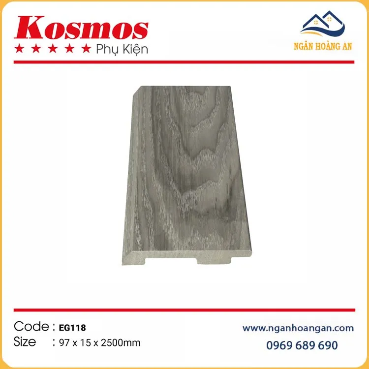 Len Chân Tường Nhựa PVC Giả Gỗ Kosmos EG118 Cao 97mm