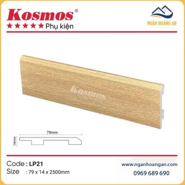 Len Chân Tường Nhựa PVC Giả Gỗ Kosmso LP22 Cao 79mm