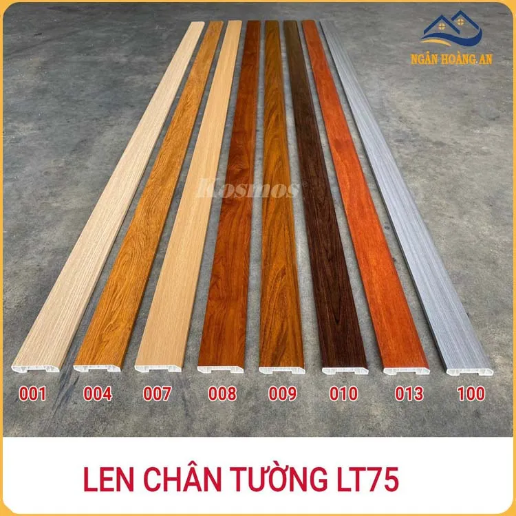 Len Chân Tường Nhựa PVC Giả Gỗ Kosmos LT75