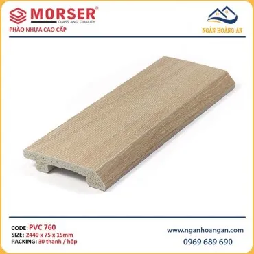 Len Chân Tường Nhựa PVC Giả Gỗ Morser PVC760 Cao 75mm