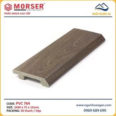 Len Chân Tường Nhựa PVC Giả Gỗ Morser PVC764 Cao 75mm