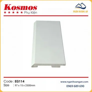 Len Chân Tường Nhựa PVC Màu Trắng Kosmos EG114 Cao 97mm