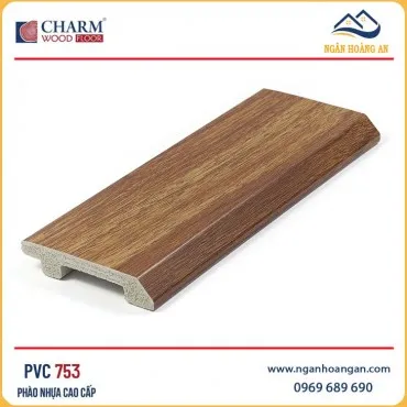Len Chân Tường Nhựa PVC Giả Gỗ Charmwood PVC753 Cao 75mm