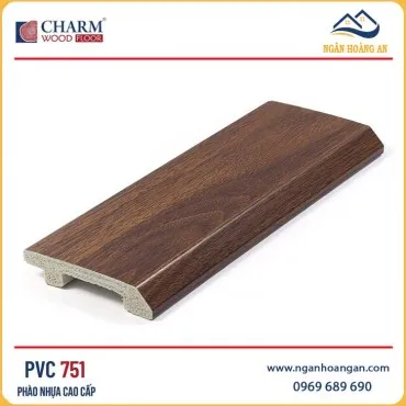 Len Nhựa Chân Tường Giả Gỗ Charmwood PVC751 Cao 75mm