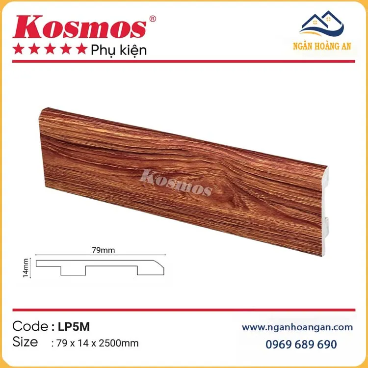 Len Chân Tường Nhựa Giả Gỗ Kosmso LP5M Cao 79mm Len Chân Tường Nhựa Giả Gỗ Kosmso LP5M Cao 79mm