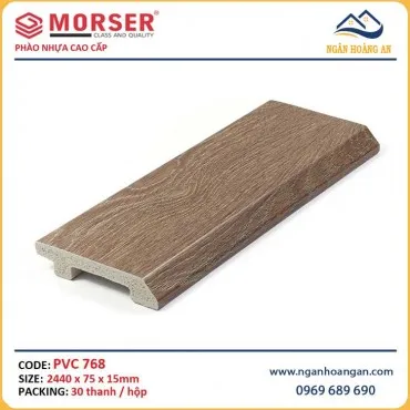 Len Nhựa Chân Tường Giả Gỗ Morser PVC768 Cao 75mm