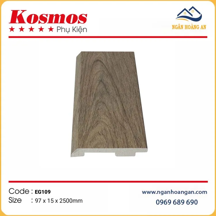 Len Nhựa Chân Tường Giả Vân Gỗ Kosmos EG109 Cao 