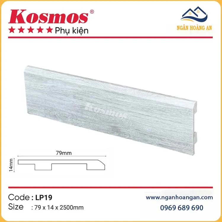 Len Nhựa Chân Tường Giả Vân Gỗ Kosmos LP19 Cao 79mm Len Nhựa Chân Tường Giả Vân Gỗ Kosmos LP19 Cao 79mm