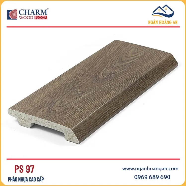 Len Nhựa Chân Tường PVC Giả Gỗ Charmwood PS97 Cao 