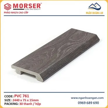 Len Chân Tường Nhựa Giả Gỗ Morser PVC756 Cao 75mm