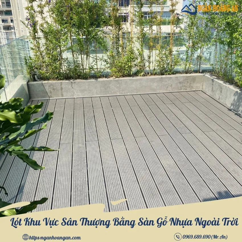 Lót Khu Vực Sân Thượng Bằng Sàn Gỗ Nhựa Ngoài Trời