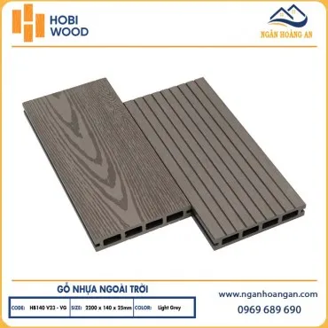Lót Sàn Gỗ Nhựa Ngoài Trời Hobiwood HB140V25-VG Light Grey