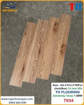 Miếng Lót Sàn Nhựa Giả Gỗ THFLoor TH034 Dày 1.8mm