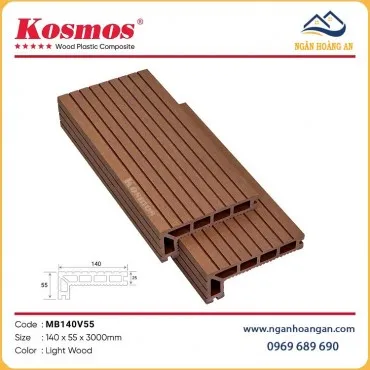 Mũi Bậc Cầu Thang Sàn Gỗ Nhựa Kosmos MB140V55 Light Wood