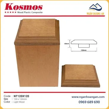 Nắp Bịt Đầu Trụ Pergola Gỗ Nhựa Kosmos NT120X120 Light Wood