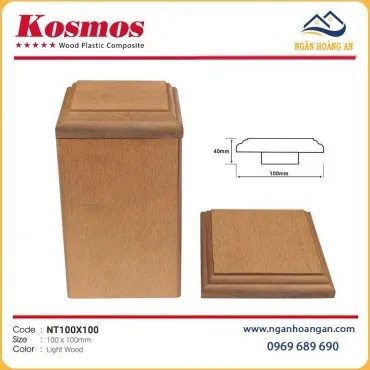 Nắp Bịt Đầu Trụ Pergola Gỗ Nhựa Kosmos NT100X100 Light Wood