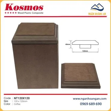 Nắp Chụp Đầu Trụ Pergola Gỗ Nhựa Kosmos NT120X120 Coffee