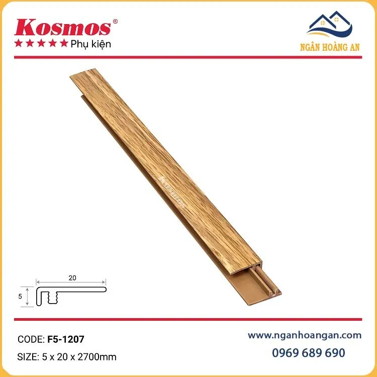 Nẹp F Kết Thúc Sàn Nhựa Giả Gỗ Kosmos F5-1207 Nẹp F Kết Thúc Sàn Nhựa Giả Gỗ Kosmos F5-1207