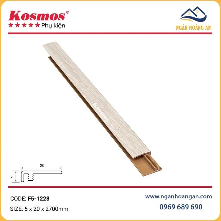 Nẹp F Kết Thúc Sàn Nhựa Giả Gỗ Kosmos F5-1228 Nẹp F Kết Thúc Sàn Nhựa Giả Gỗ Kosmos F5-1228