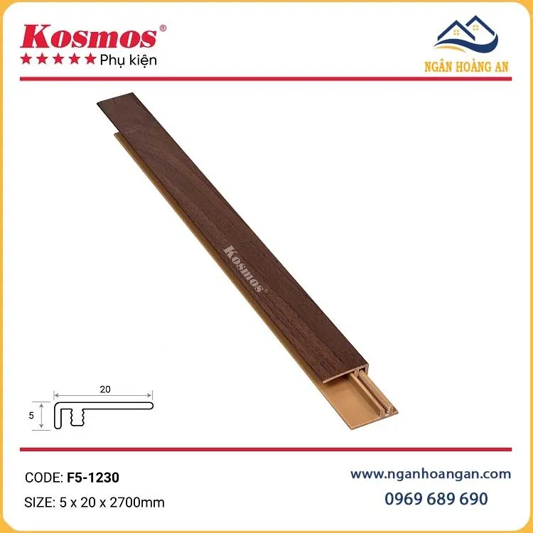 Nẹp F Kết Thúc Sàn Nhựa Giả Gỗ Kosmos F5-1230