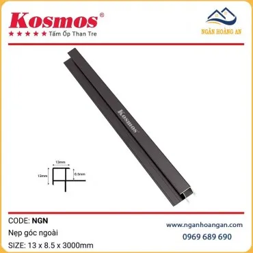 Nẹp Góc Ngoài Tấm Ốp Than Tre Kosmos Màu Đen