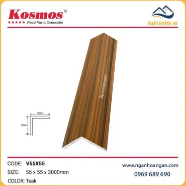 Nẹp Góc V 2 Da Gỗ Nhựa Ngoài Trời Kosmos V55X55 Teak