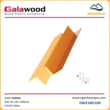 Nẹp Góc V Gỗ Nhựa Ngoài Trời Galawood V45X45 Yellow