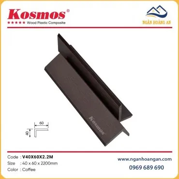 Nẹp Góc V Gỗ Nhựa Ngoài Trời Kosmos V40X60X2.2M Coffee