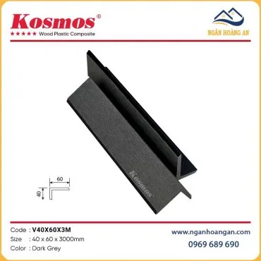 Nẹp Góc V Gỗ Nhựa Ngoài Trời Kosmos V40X60X3M Dark Grey