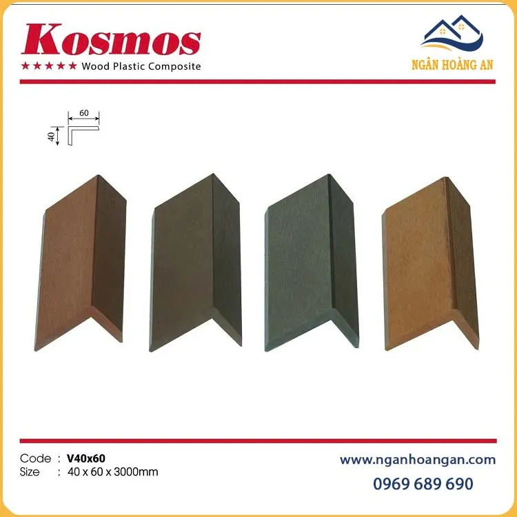 Nẹp Góc V Gỗ Nhựa Ngoài Trời Kosmos V40X60X3M
