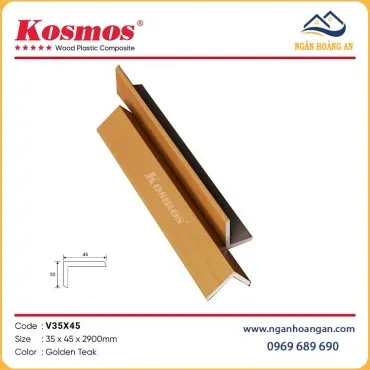 Nẹp Góc V Ngoài Trời Kosmos Phủ ASA V35X45 Golden Teak