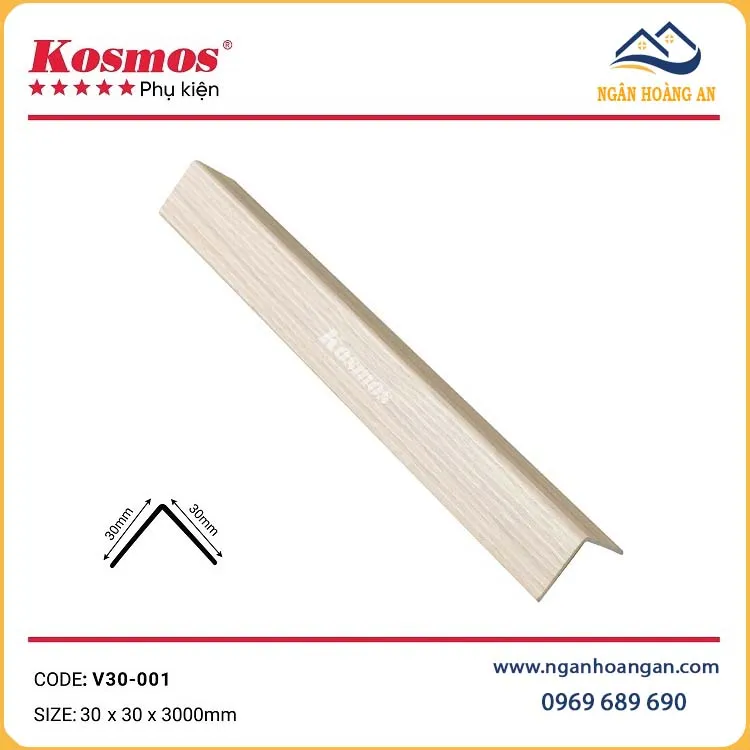 Nẹp Góc V Nhựa Giả Gỗ Kosmos V30-001 Nẹp Góc V Nhựa Giả Gỗ Kosmos V30-001