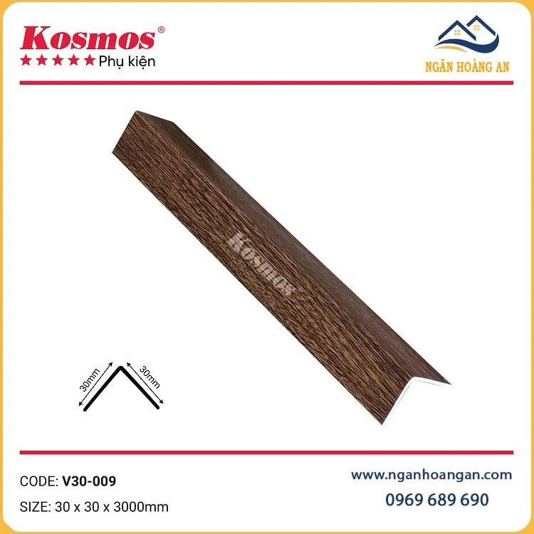 Nẹp Góc V Nhựa Giả Gỗ Kosmos V30-009 Nẹp Góc V Nhựa Giả Gỗ Kosmos V30-009