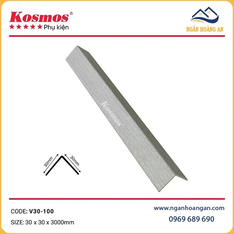 Nẹp Góc V Nhựa Giả Vân Gỗ Kosmos V30-100 Nẹp Góc V Nhựa Giả Vân Gỗ Kosmos V30-100
