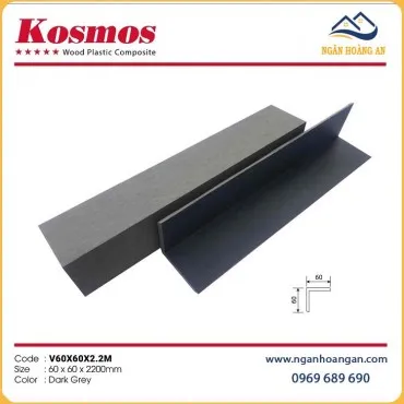 Nẹp Góc V Sàn Gỗ Nhựa Ngoài Trời Kosmos V60X60X2.2M Dark Grey