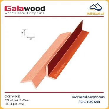 Nẹp Góc V Sàn Ngoài Trời Galawood V40X60 Red Brown
