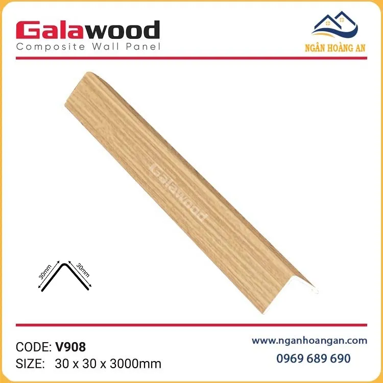 Nẹp Góc V30x30 Nhựa Giả Gỗ Galawood V908 Nẹp Góc V30x30 Nhựa Giả Gỗ Galawood V908