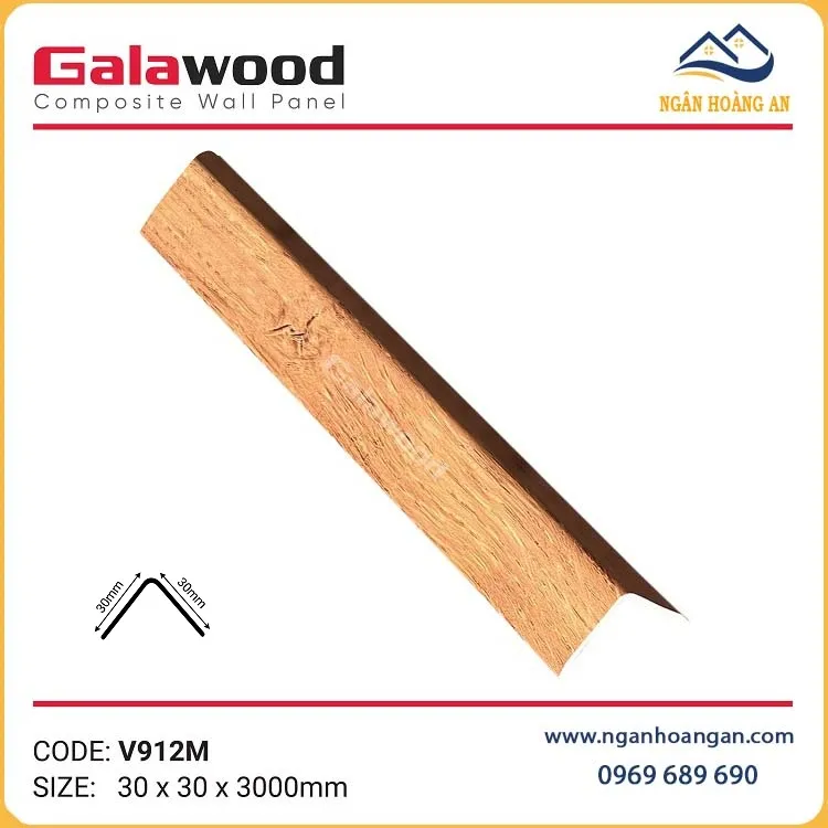 Nẹp Góc V30x30 Nhựa Giả Vân Gỗ Galawood V912M