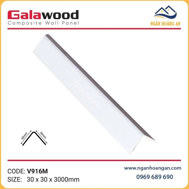 Nẹp Góc V30x30 Nhựa Màu Trắng Galawood V916M