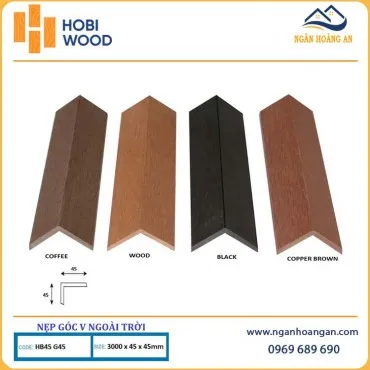 Nẹp Góc V45x45 Gỗ Nhựa Ngoài Trời Hobiwood HB45G45