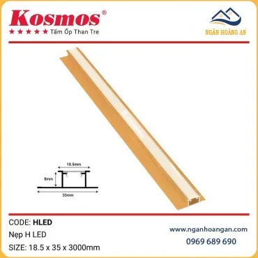 Nẹp H LED Nối Tấm Ốp Than Tre Kosmos HLED Vàng
