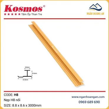 Nẹp H Rãnh Nối Tấm Ốp Than Tre Kosmos H8 Vàng