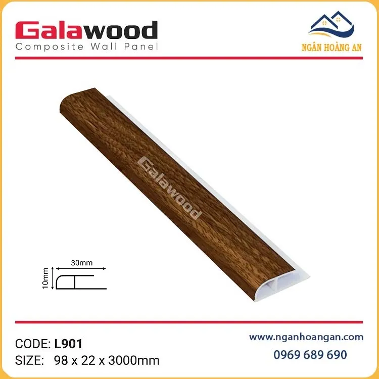 Nẹp Kết Thúc Tấm Ốp Tường Galawood L901 Giả Vân Gỗ