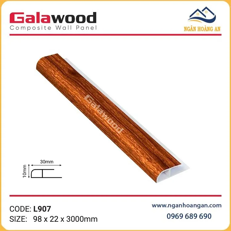 Nẹp Kết Thúc Tấm Ốp Tường Giả Vân Gỗ Galawood L907